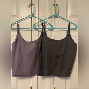 Everlane Women's Purple and Gray Cami Tops with built in bra Size Large